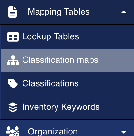 Classification Map. Simple The list of all present classification maps will appear. In this page ...